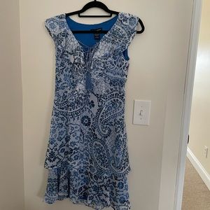 Boston Proper Blue and White paisley print Dress